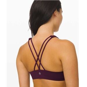 Lululemon Free To Be Bra High Neck Purple Plum Maroon Size 4 Strappy W2AUES